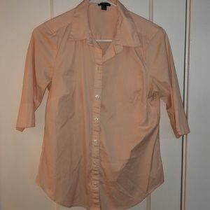 Ann Taylor peach button up 6